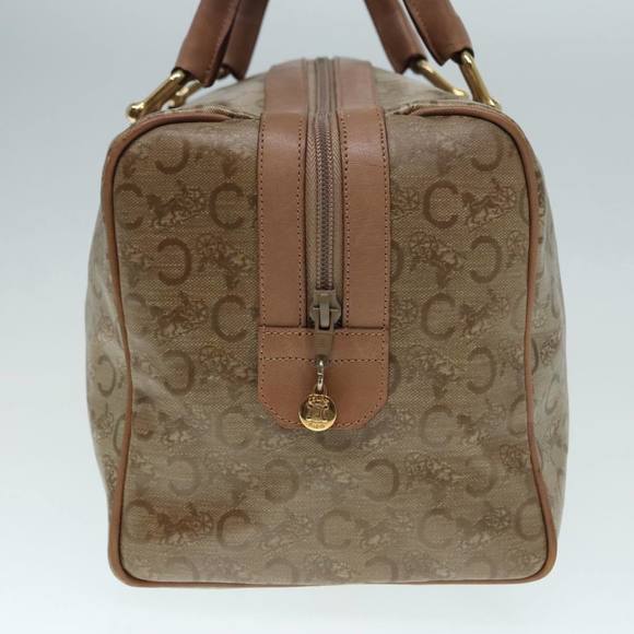 CELINE C Macadam Canvas Hand Bag PVC Leather Beige Auth 90593 - Picture 4 of 16
